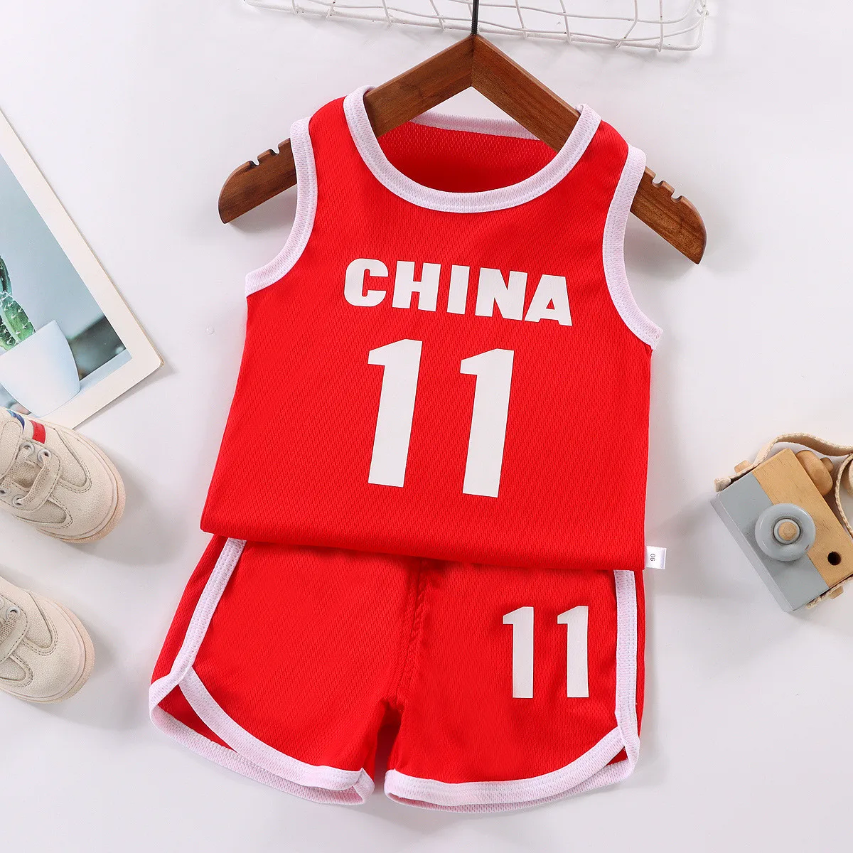 Summer Children\'s Clothing Sets Cotton Casual Baby Boys Girls Sleeveless T-shirts+shorts 2-piece Suit For 1 2 3 4 5 6 Years Old