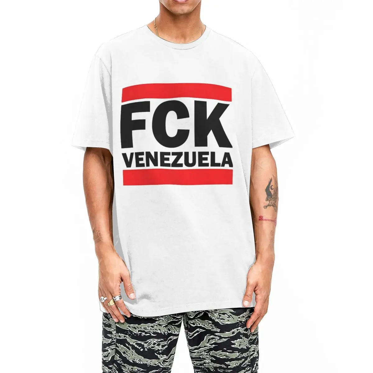 Men Women T-Shirt FCK Venezuela Maduro Guyana South America 100% Cotton Tee Shirt Short Sleeve T Shirt Crewneck Clothes Classic