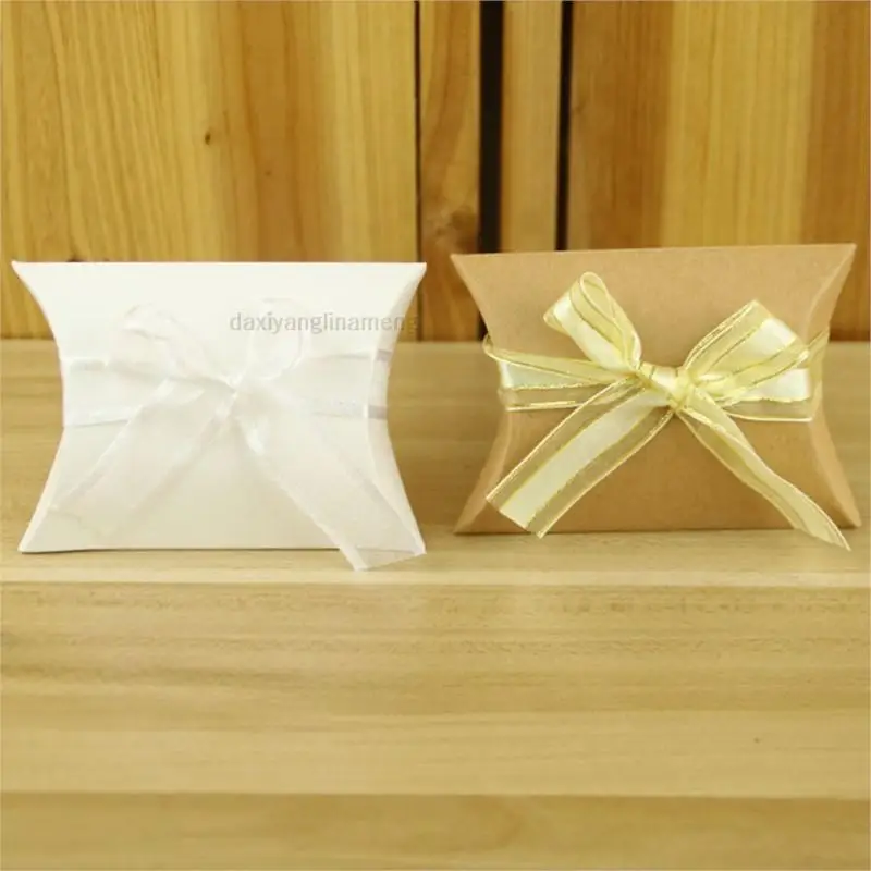 100pcs/lot European kraft paper pillow pack sell like hot cakes and joyful box of wedding gift box 2 color spot