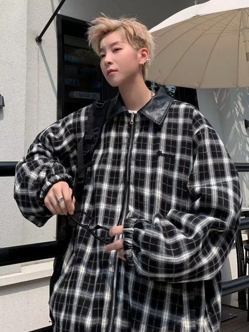 

Мужская модная кожаная куртка Street Sle Loose в мотоциклетном стиле, двусторонняя, из искусственной кожи, премиум-класса, повседневная, стильная