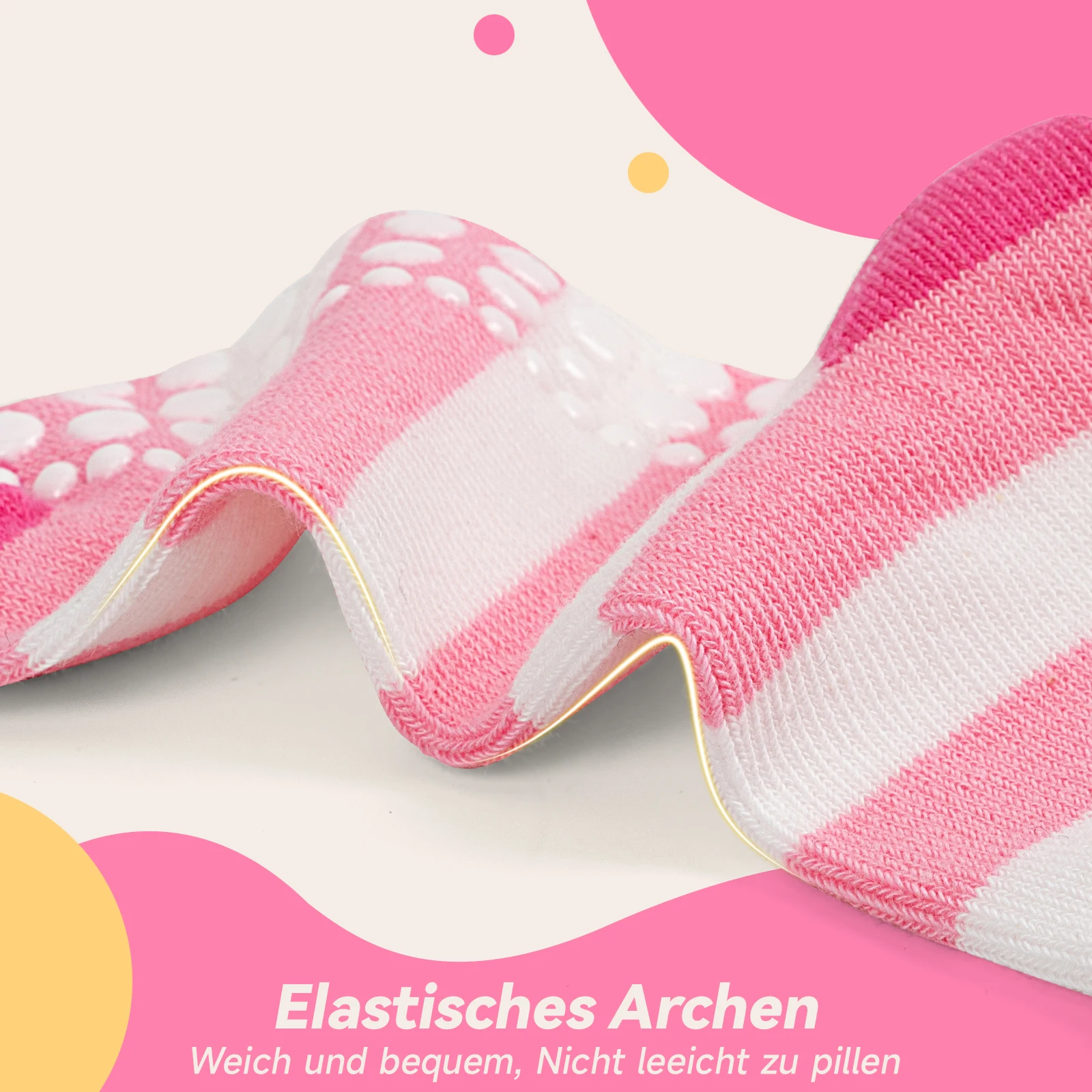 Calcetines antideslizantes para bebé y niña, medias cómodas y transpirables, color rosa, para el hogar, 5 pares, TW003