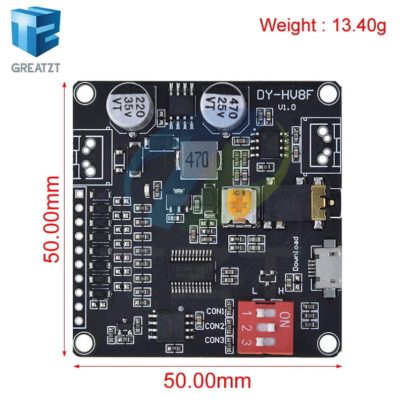 GREATZT DY-HV8F 12V/24V power supply10W/20W Voice playback module supporting Micro SD card MP3 music player for Arduino