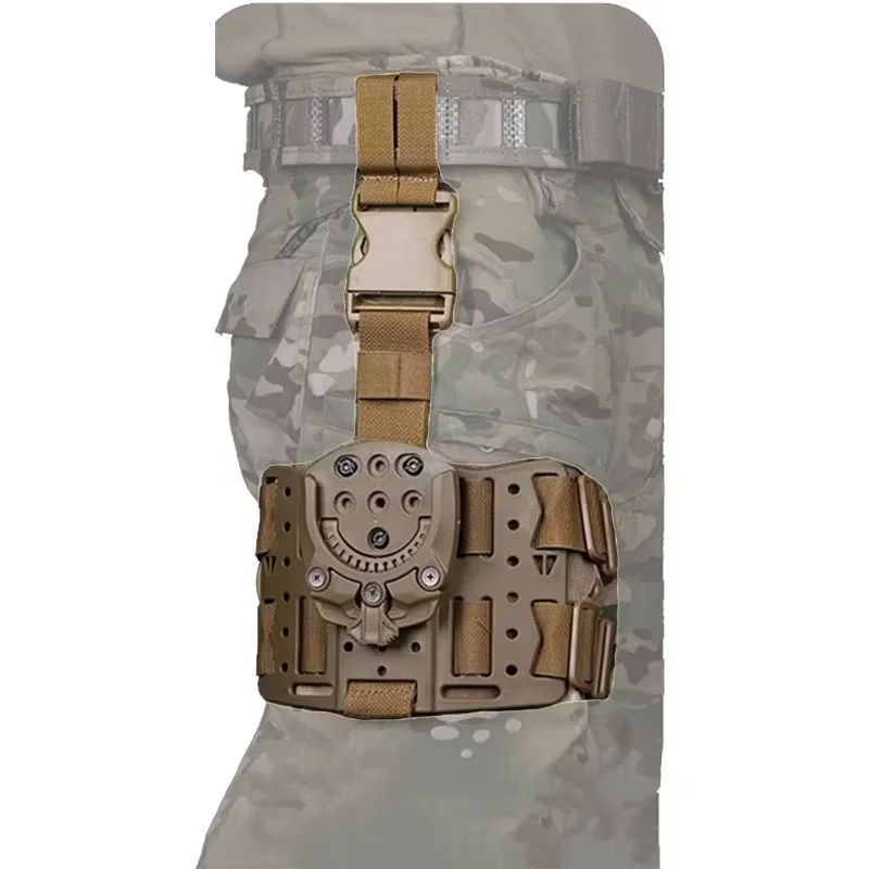 Tactical leather holster thigh platform, leg adapter, air gun thigh leather holster adapter, hunting air gun plate bracket