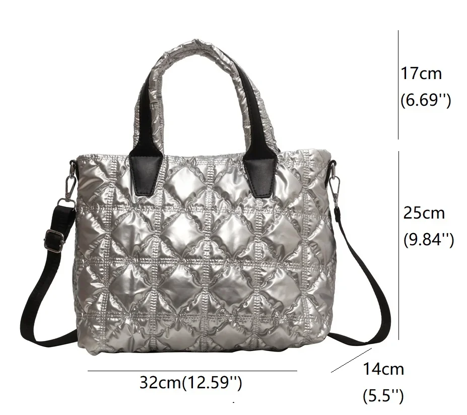 Sac fourre-tout à carreaux en diamant pour femme, sacs plissés Cloud, plus grande capacité, design initié, doudoune