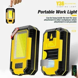 4000MaH Rechargeable Work Light 30W Super Bright COB Flashlight With Magnetic Portable Outdoor Power Bank Camping Emergency Lamp