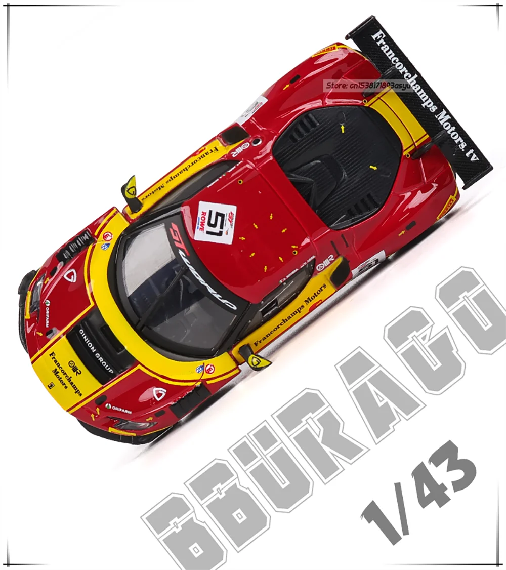 Bburago 1:43 24h LE MANS Ye Yifei Ferrari 2025 499P # 83 schwarze Basis Acrylbox-Basis Legierung Luxusfahrzeug Diecast-Automodell Spielzeug – Detail 7