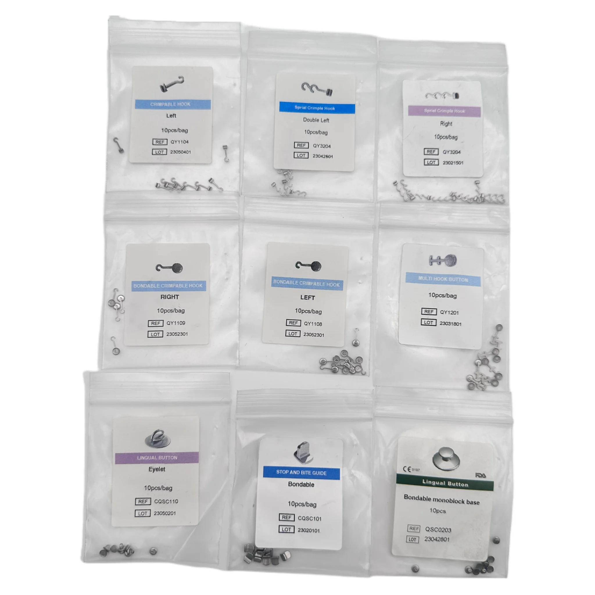 Dental Orthodontic  Turbos Bite Metal Mesh Base Button with Hook Multi-Function Button