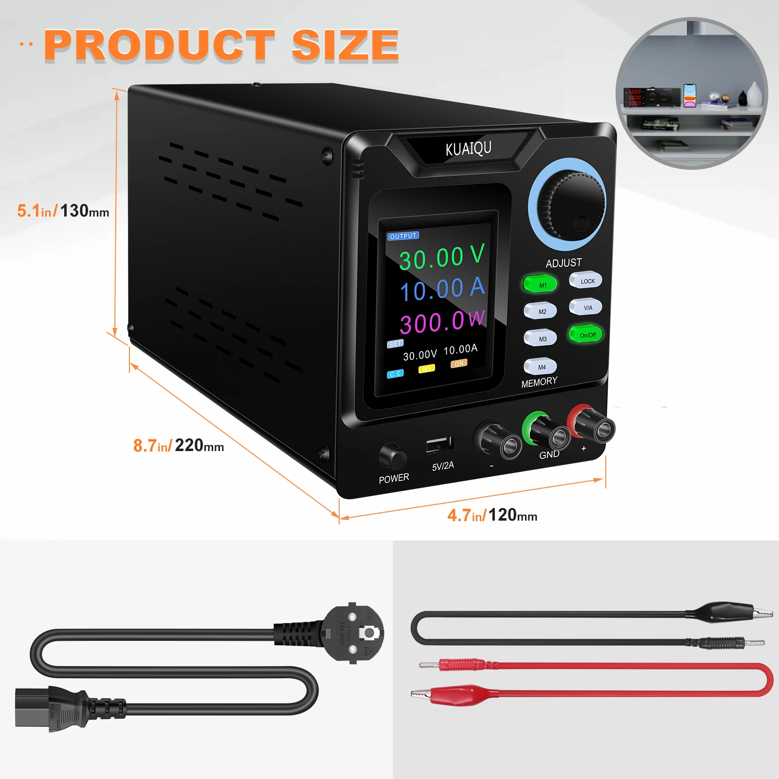 Imagem -02 - Preciso Ajuste Laboratório de Alimentação Comutação Regulador de Tensão Função de Armazenamento com R232 Interface Usb Codificador 30v 10a