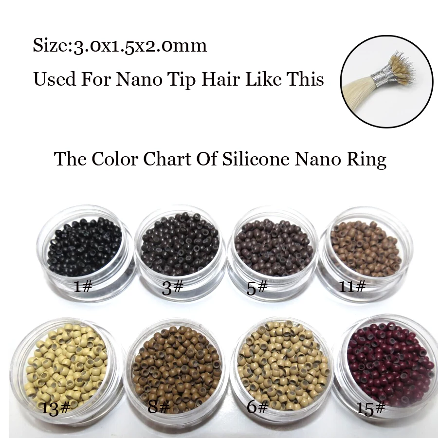 3.0MMNano RingHair Extension Silicone NANO Bead Silicone Lined Micro Rings ForNano Tip Hair Extensions1000units Nano Micro Ring