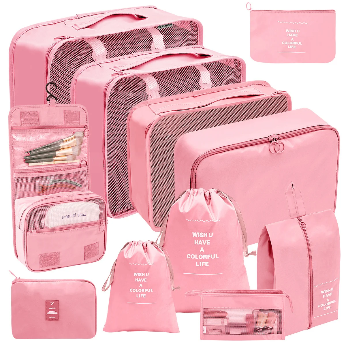 

7-piece Travel Storage Bag Set Digital Toiletries Cosmetics Compartmentalized Storage Bag Clothes Shoes Travel Storage Bag
