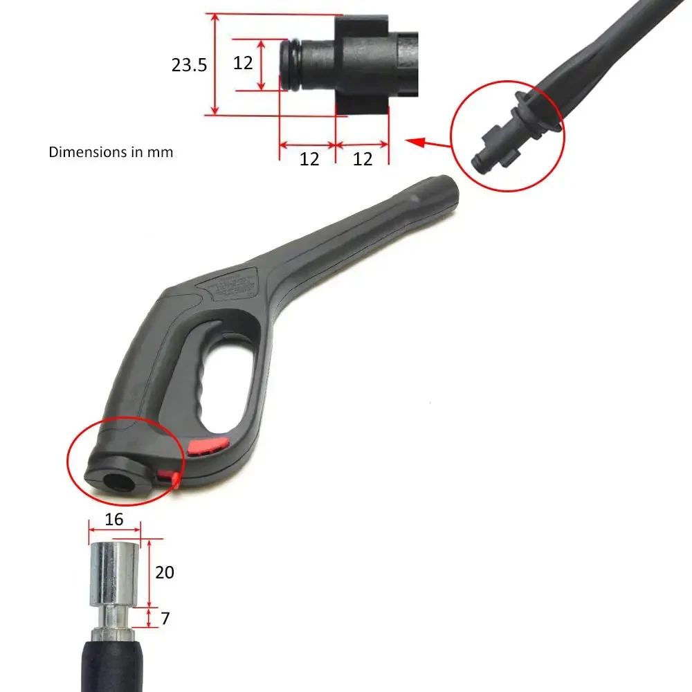 High Pressure Power Washer Water Spray Gun Compatible with Some of Black Decker TaskForce Powerwasher Electric Pressure Washers