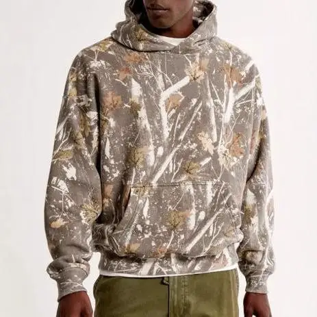 

Американская хлопковая толстовка с капюшоном в стиле High Street, осенне-зимняя, камуфляжная, повседневная, свободного кроя, модная