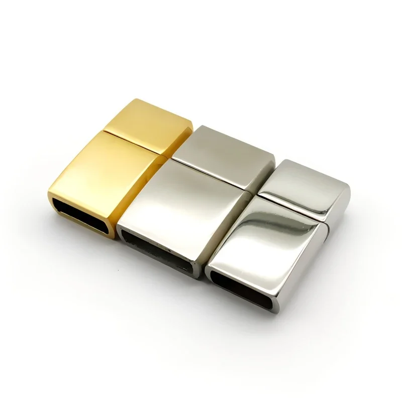 Stainless steel magnetic buckle hole 12 * 6mm 8 * 5mm, suitable for leather rope bracelet magnetic lace buckle jewelry productio