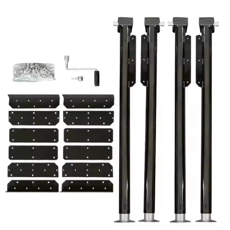 Manual jack for RV accessories, with truck and trailer leveling function, a set of 4 pieces