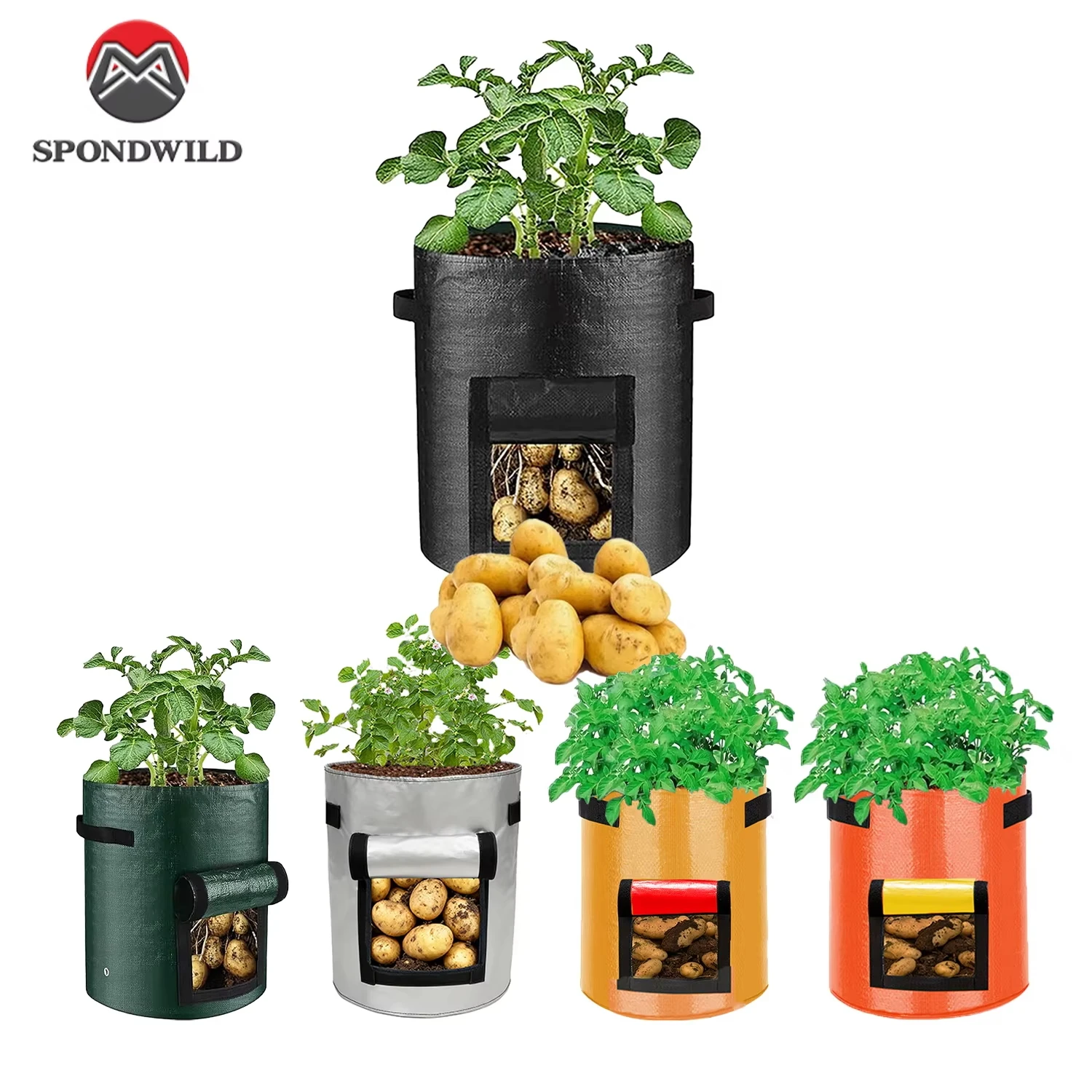 Potato Grow Bag with View Window, 1 Pack for Home Garden, Easy to Use PE Planter for Vegetable/Flower Gardening Gifts
