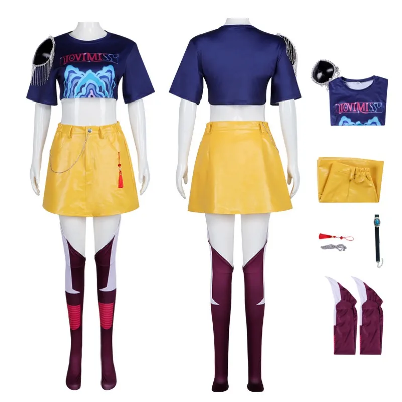 

KPop Demon Cosplay Hunters Superstar Mira Cosplay Costume for Women Top Skirts Socks Halloween Carnival Party Roleplay Outfits