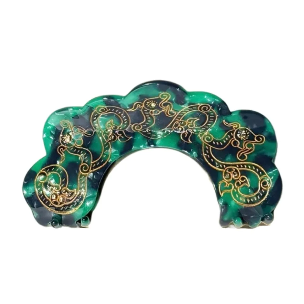 

Chinese Style Chinese Style Shark Clip Acetic Acid Exquisite Dragon Pattern Hair Claw Geometric Ponytail Holder