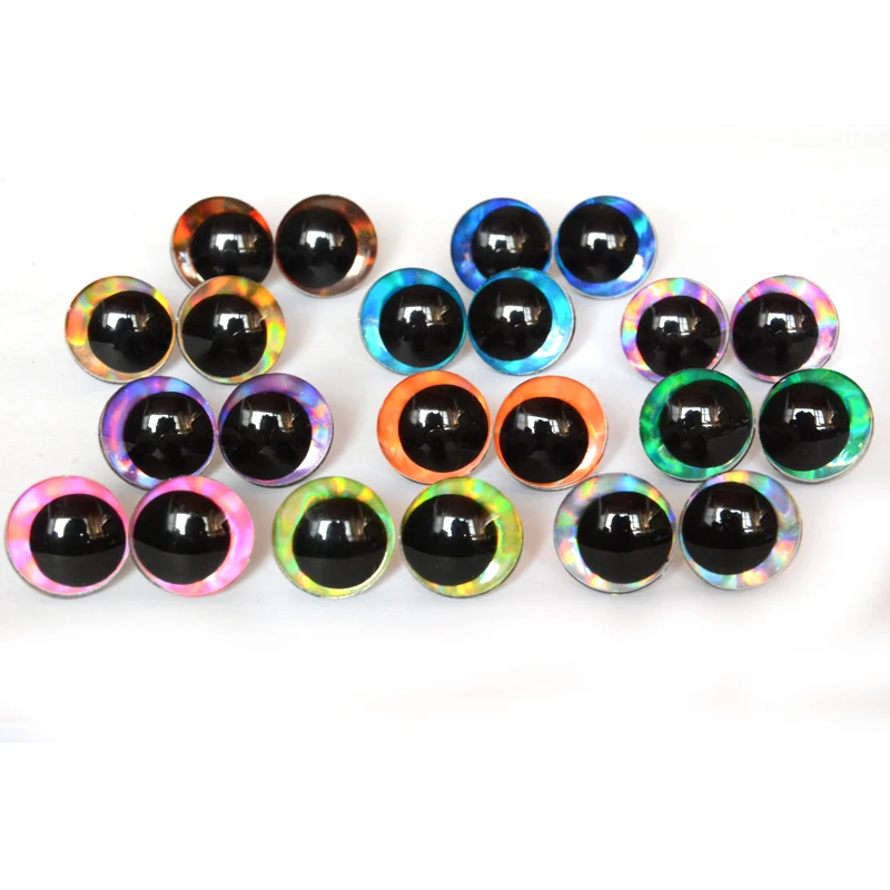 Krzywy źrenica Kreskówkowe oczy 3D brokatowe oczy zabezpieczające do zabawek szydełkowych Amigurumi Crafts DIY Toy Eyes Animal Doll Akcesoria