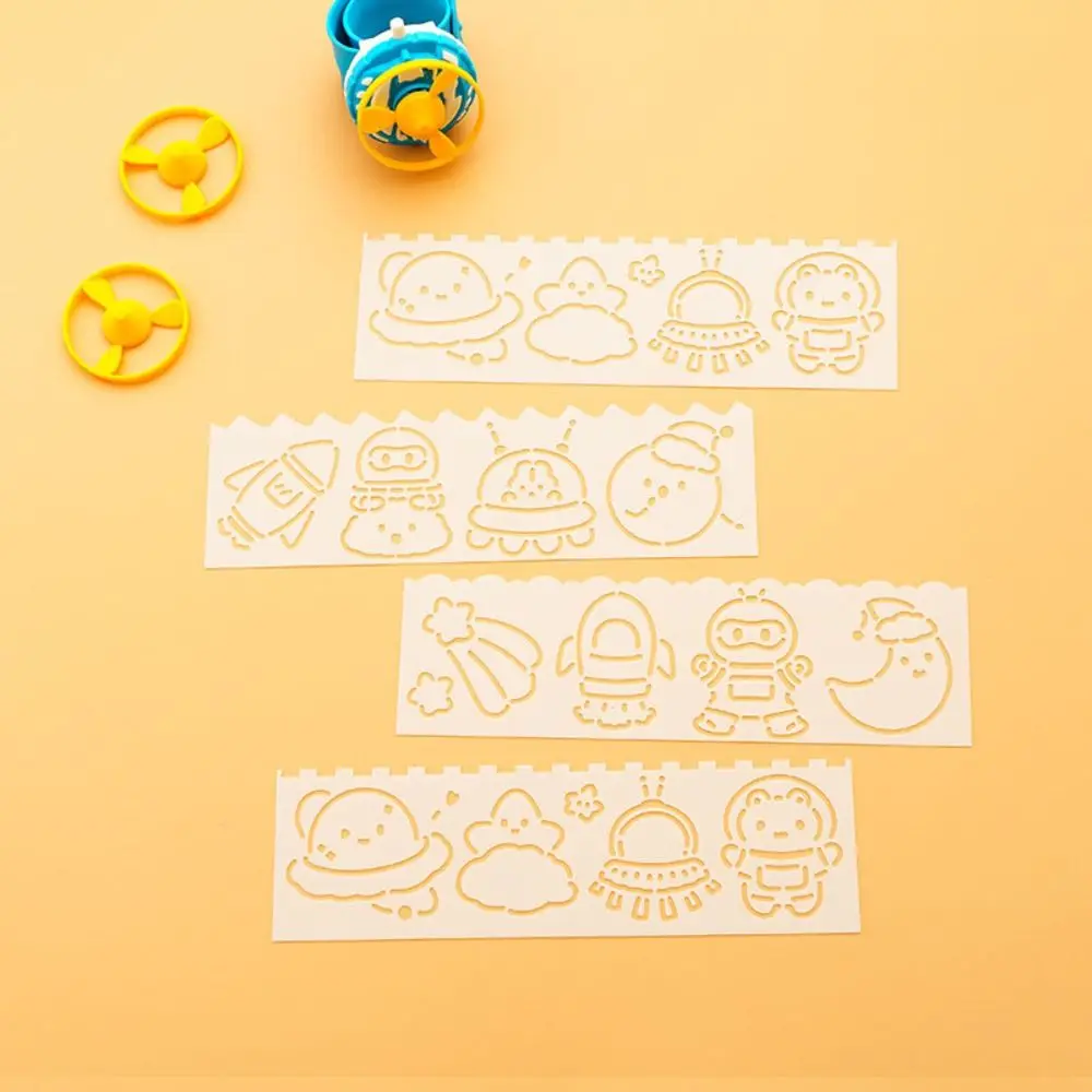 

4pcs/set Copying Stencils Hollowed Drawing Templates DIY Craft Template Ruler DIY Pattern Layering Stencils Stamping Embossing