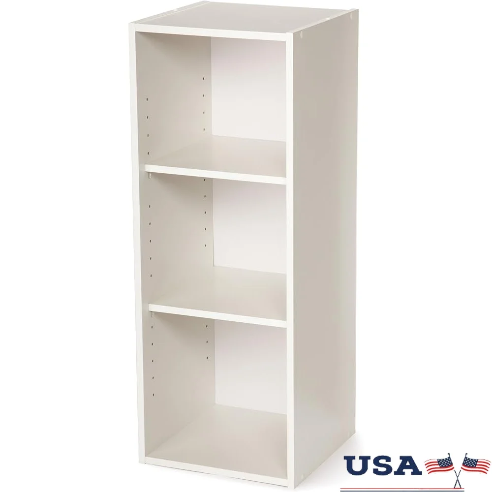 

Штабелируемый органайзер с 3 полками, регулируемое решение для хранения, офисный кухонный гаражный шкаф, компактный органайзер с закрытыми задними панелями