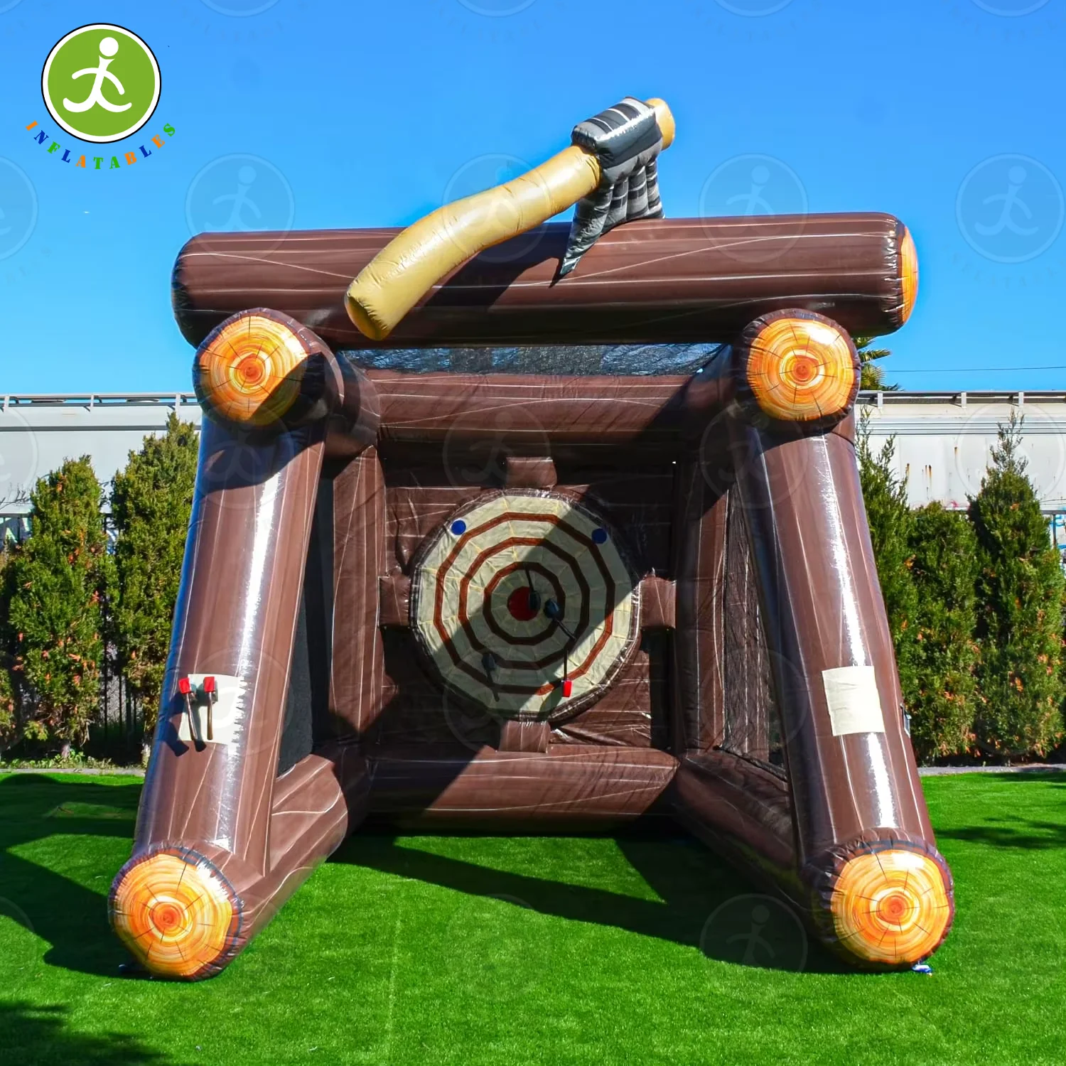 2024 New 13ft Inflatable Axe Throwing Target Game (with Blower and Foam Axe) for Kids and Adults Commercial Grade Rental Game Ou