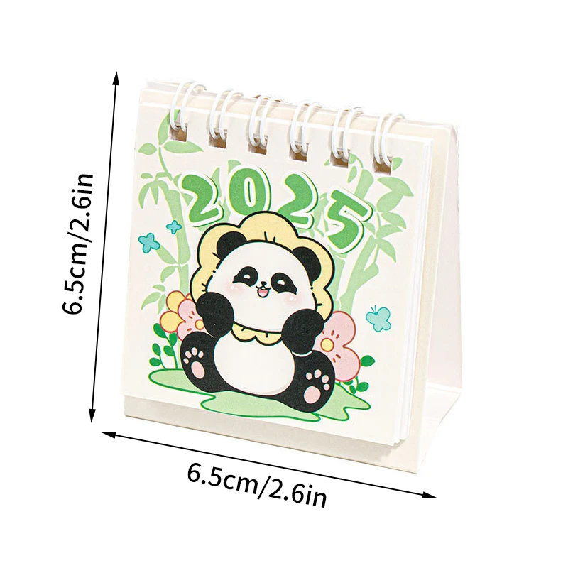 2025 Mini Simple Cute Cartoon Pattern Small Desk Calendar Pocket Portable Calendar Punch Plan Desktop Decoration