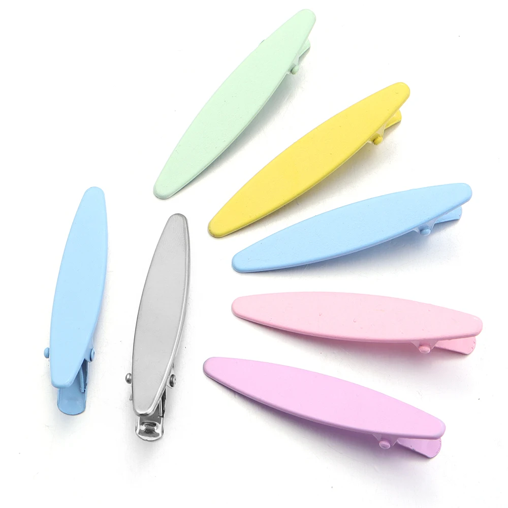 20 stücke Metall Haar Clips Bunte 6 cm Oval Geometrische Haarnadel Haar Seite Clips Entenschnabel Clip Barrettes Für Frauen haar Zubehör – Detail 4