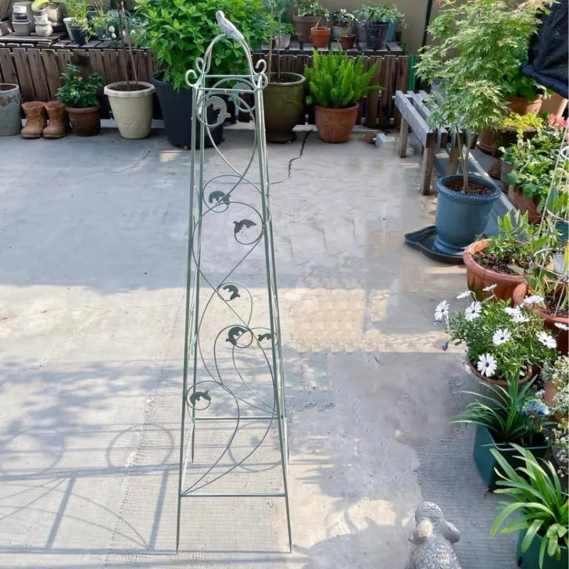 124/100/80cm Metal Garden Tower Obelisk for Vine Rose Flower 3pc/set Patio Yard Climbing Plants Support Trellis for Pots