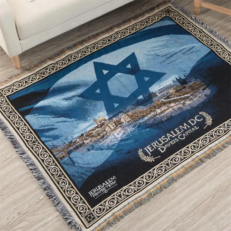 Jewish Prayer Blanket Carpet Tapestry Sofa Knit Throw Towel Christian Gift Living room Bed Hanging Carpet Judaism