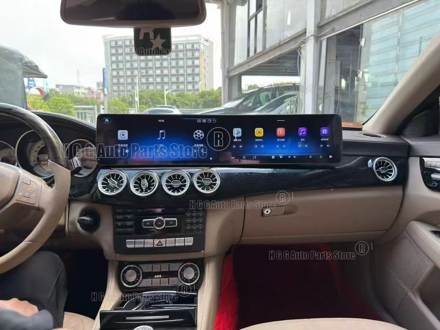 

25,6-дюймовый двойной экран для Mercedes-Benz CLS-класса W218 X218 2012-2017 (праворульный), Android Carplay, GPS-навигация, автомобильное радио, мультимедийный плеер