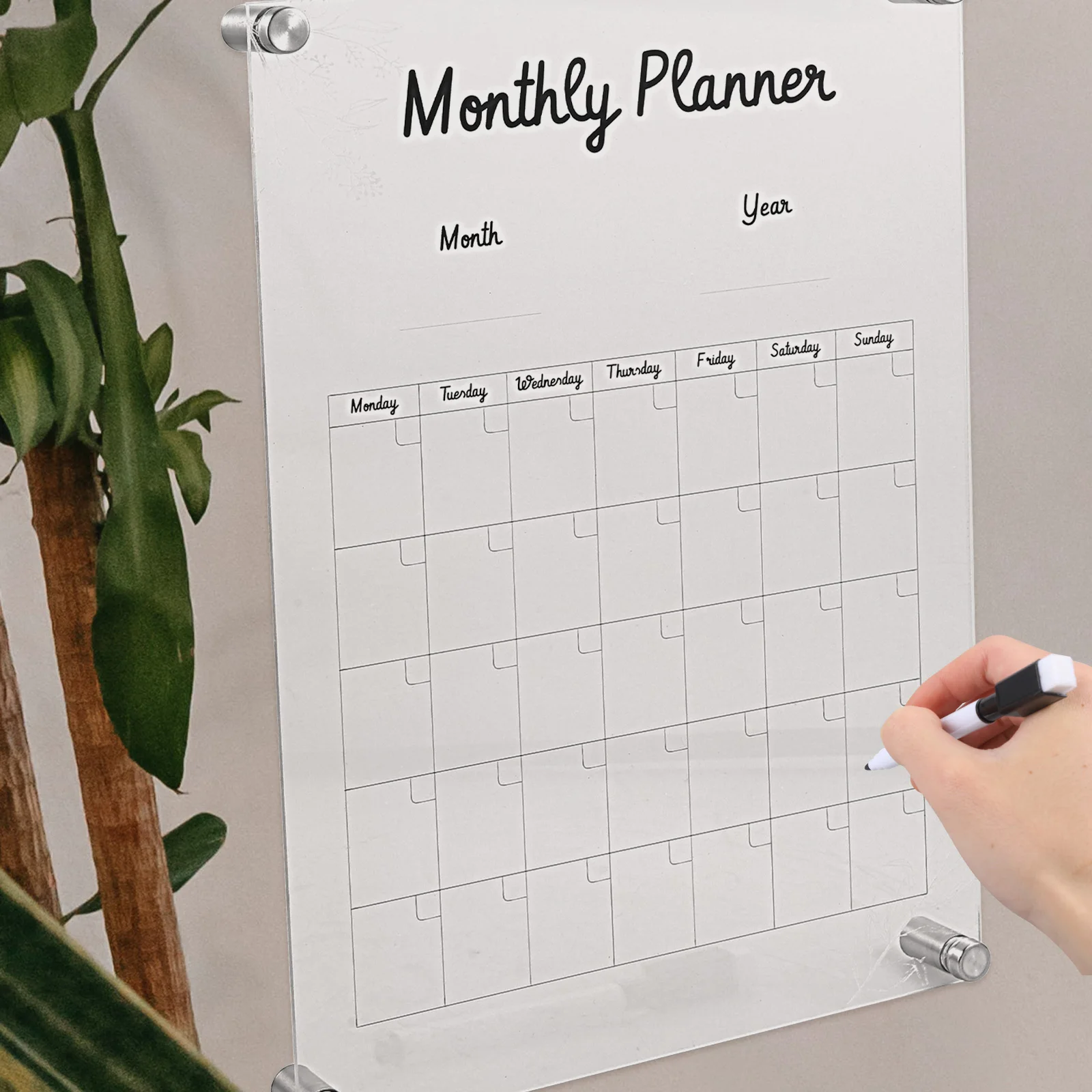 

1 set 1 Set Clear Acrylic Weekly Planning Board Message Display Erasable Memo Notepad For Office School Home Study Kids Room Use