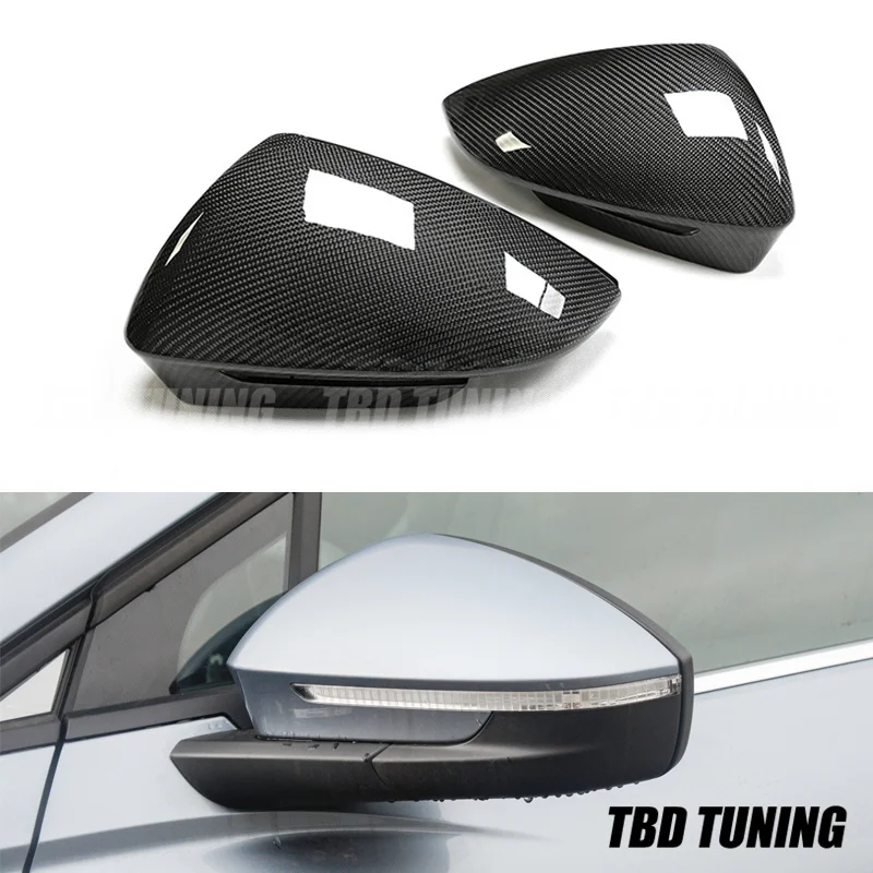 For Audi Q4 E-Tron 2021 2022 2023 Real Carbon Fiber Rear View Mirror Cover Replacement Style With/Without  Assist Hole