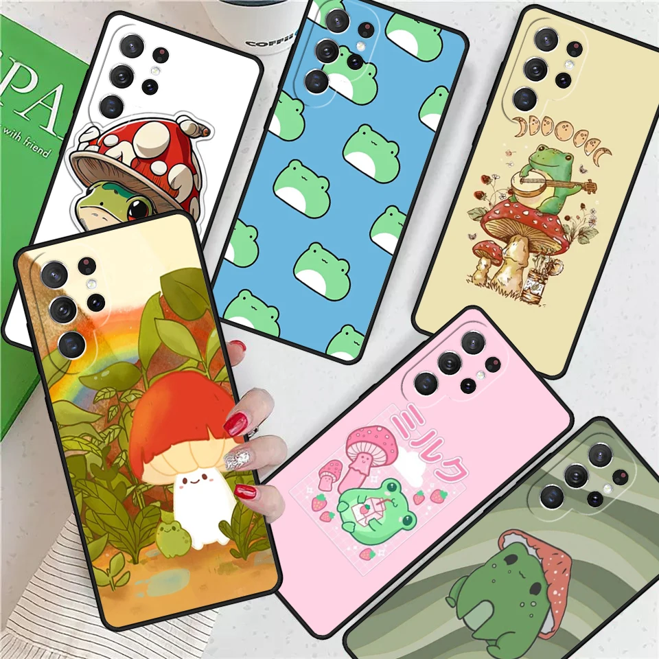 

Грибная лягушка мультфильм для Samsung Galaxy S24 Ultra S21 S22 S8 S9 S10E Note 10 20 Plus FE S23 чехол для телефона Coque