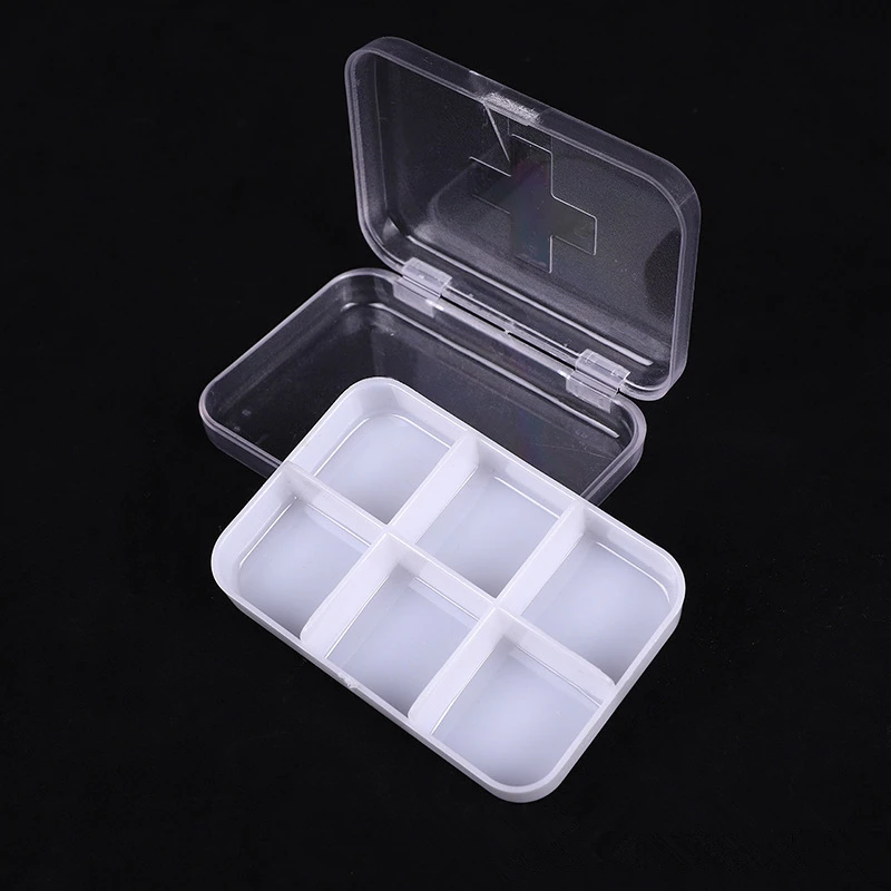 100pcs 6 Grids Pill Cases Travel Portable Mini Medicine Pill Box Storage Container Pill Case for Tablets Small Pillbox Organizer