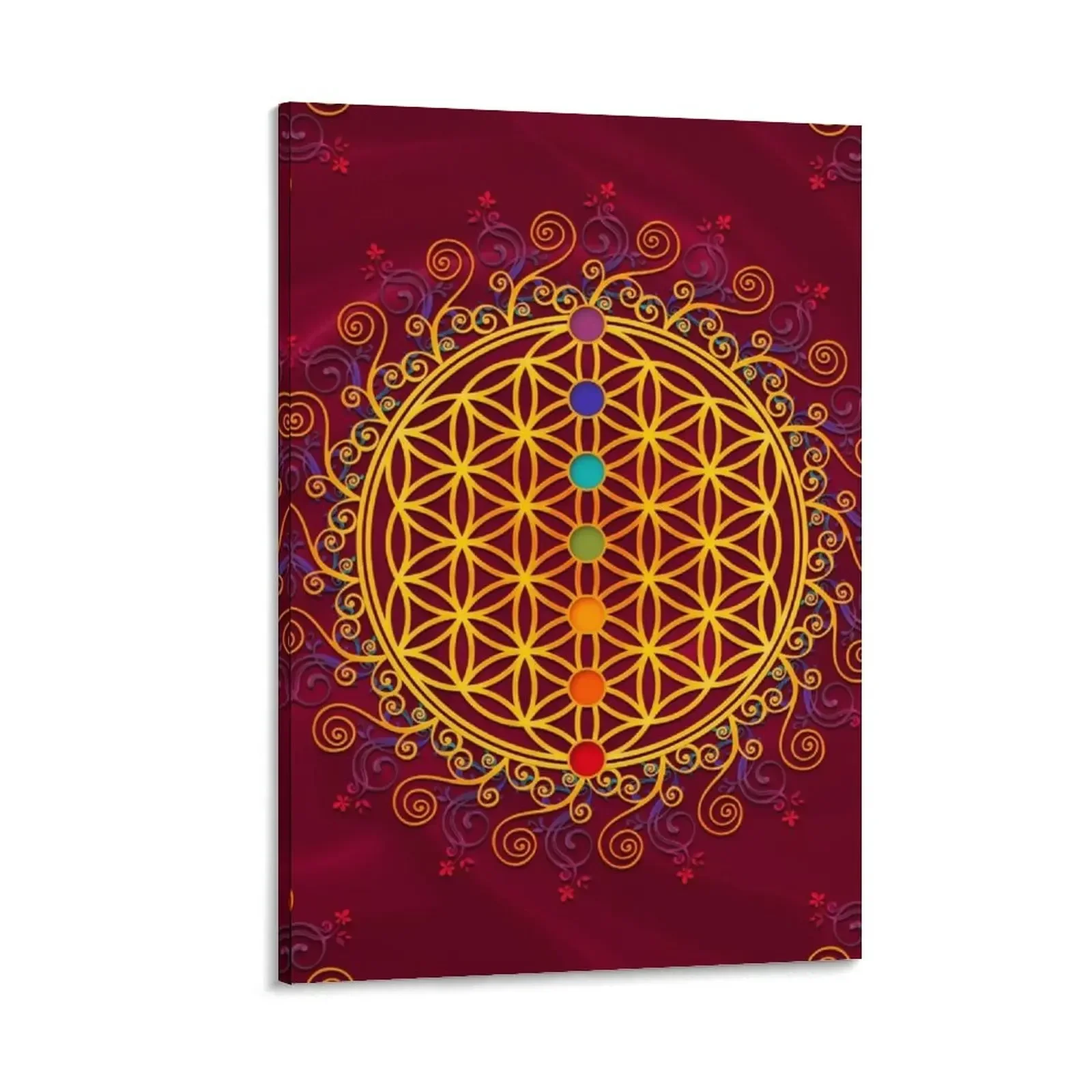 

FLOWER OF LIFE, CHAKRAS, SPIRITUALITY, YOGA, ZEN, Canvas Painting room decors aesthetic interior paintings poster aesthetic