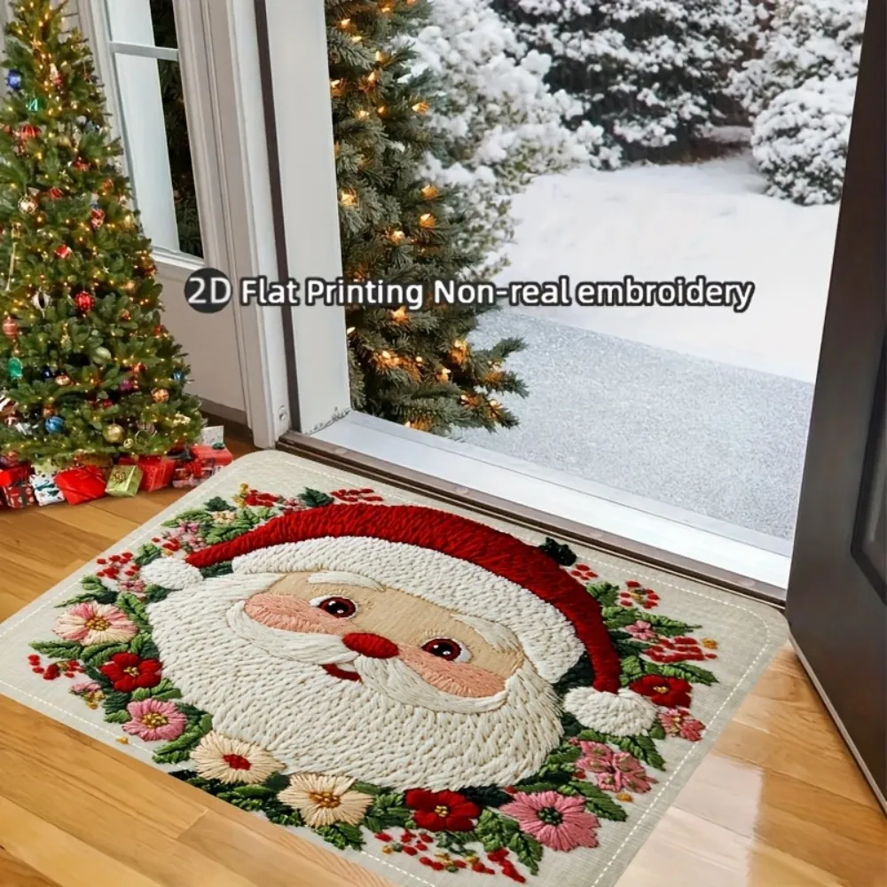 

VIKAMA Santa Claus Doormat - Anti-Slip Indoor/Outdoor Mat, Suitable For Bathrooms, Living Rooms, And Festive Home Decoration