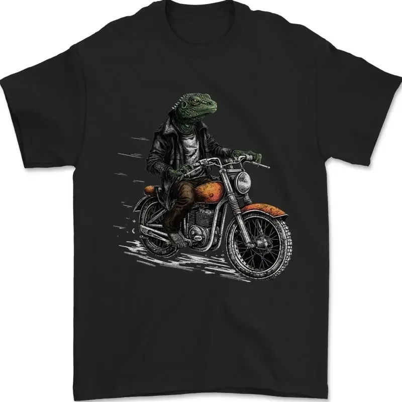 Men's Lizard Biker Motorcycle T-Shirt 100% Cotton