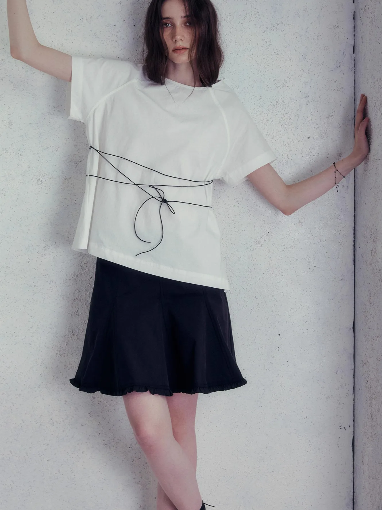 

INGE Bla mat A-Line Skirt Pants Skirt Hybrid 3D Tailoring Flared Hem Commute Sle mid Waist Cotton Blend