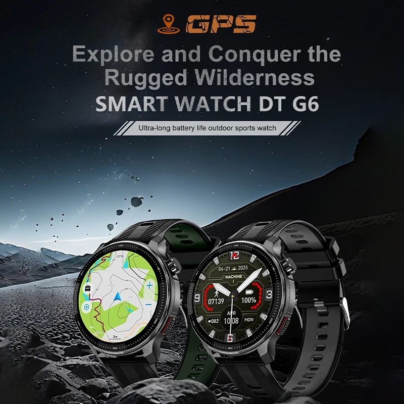 2026 New LED Military GPS Map Smart Watch Men 500mAh Battery Compass 3ATM Waterproof HD BT Call Adult Sports Fitness Smartwatch