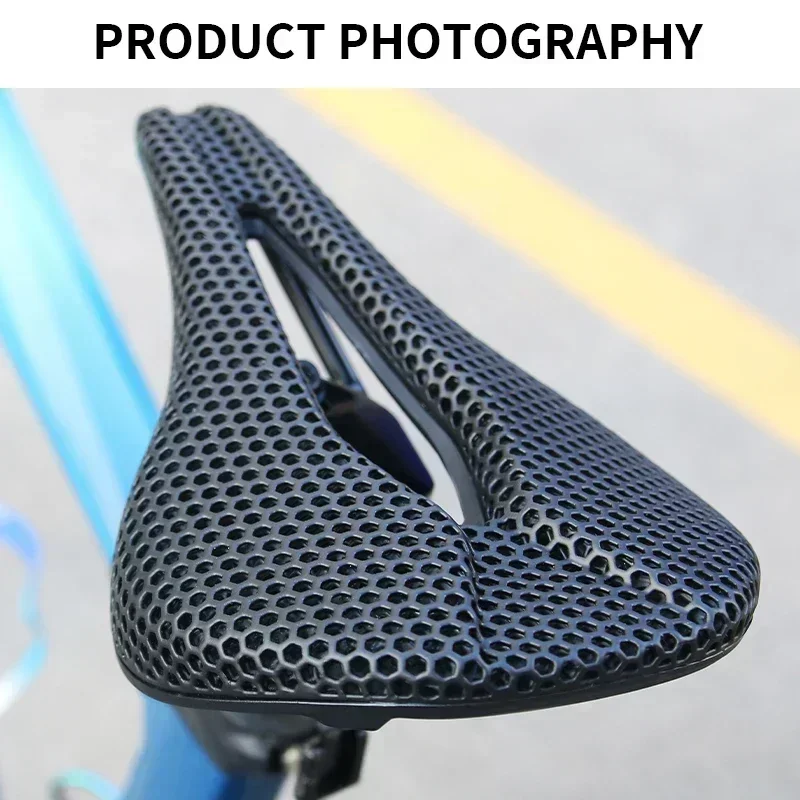 BUCKLOS Bicycle Saddle 3D Printed Mountain Road Bike Seat Hollow Nylon Cycling Cushion Comfortable Bike Saddle for Men and Women