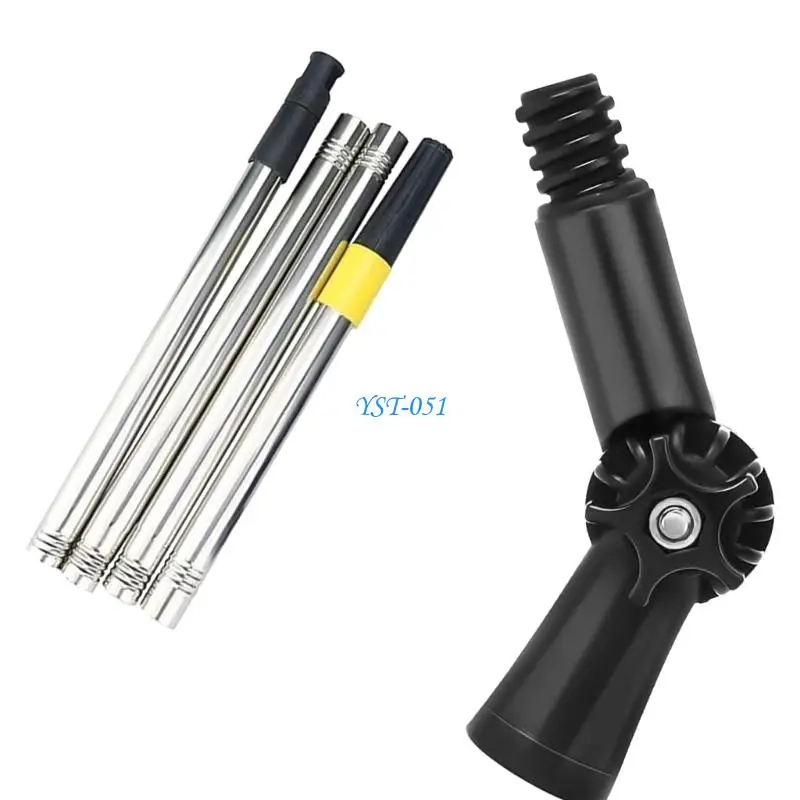 E15A Sturdy Aluminum Alloy Extendable Window Washer Rotating Head Tool For Indoors Outdoor Use