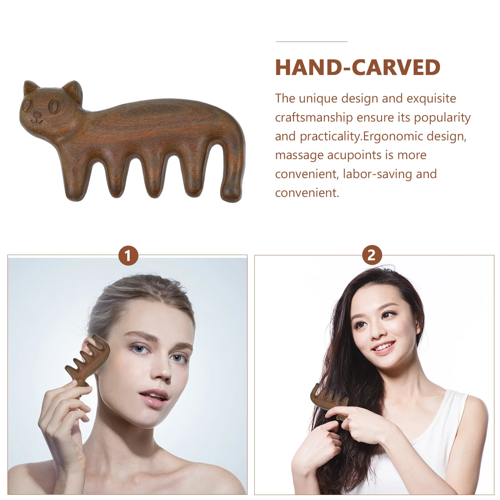 

1 шт., расческа из сандалового дерева, эргономичный дизайн, массажер для кожи головы для массажа головы, облегчение боли в акупунктурных точек, зеленая массажная расческа для домашнего использования