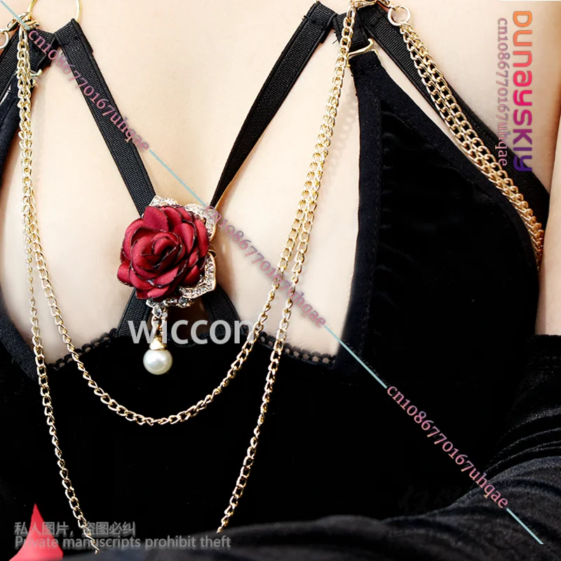 Anime Sexy Queen Women Girls Evening Black Dress Lolita Elegant Mermaid Matching Banquet Prom Bodycon Halloween Party Role-play