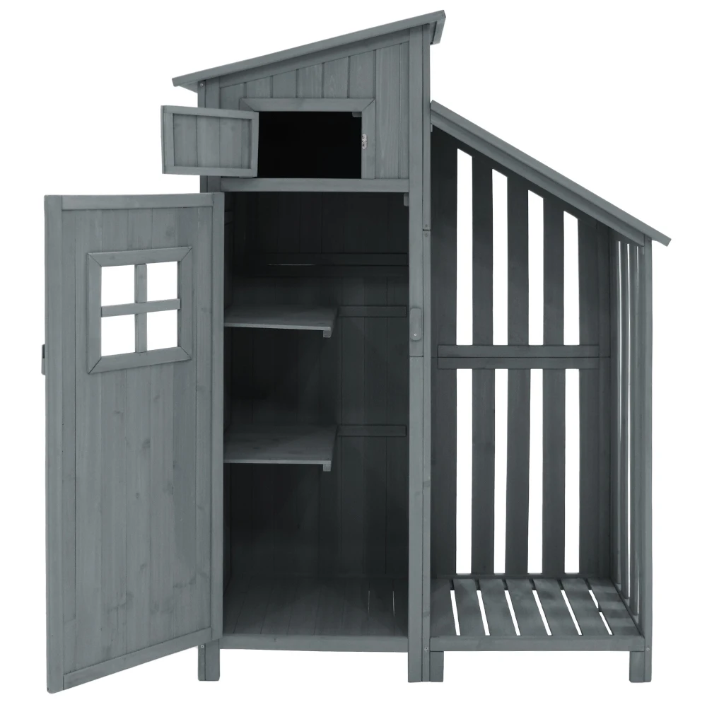 Tuinkast, Apparaatkast, Houten Cabin, 1 Stuk, Tuinhuis, Duurzaam en Waterdicht, voor Tuin, Terras en Balkon - afbeelding 2