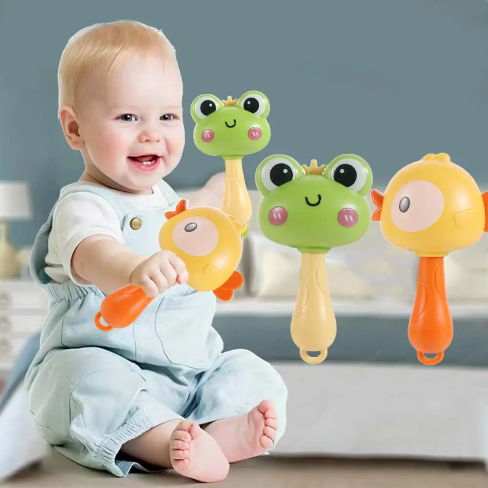 

Musical Plastic Children Frog Sand Hammer Soft Appease Instrument Sand Hammer Potable Interactive Duck Sand Hammer Cartoon