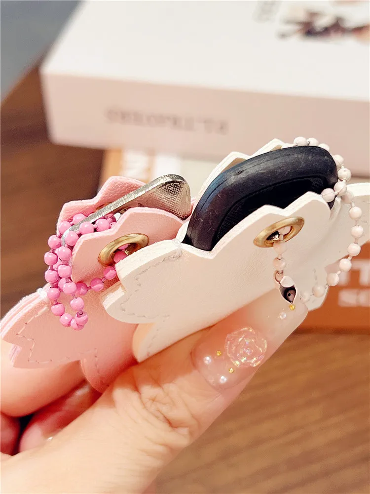 Novel Unique Design Flower Cartoon Mini Key Case Cute Leather Water Drop Access Control Card PU Protective Case