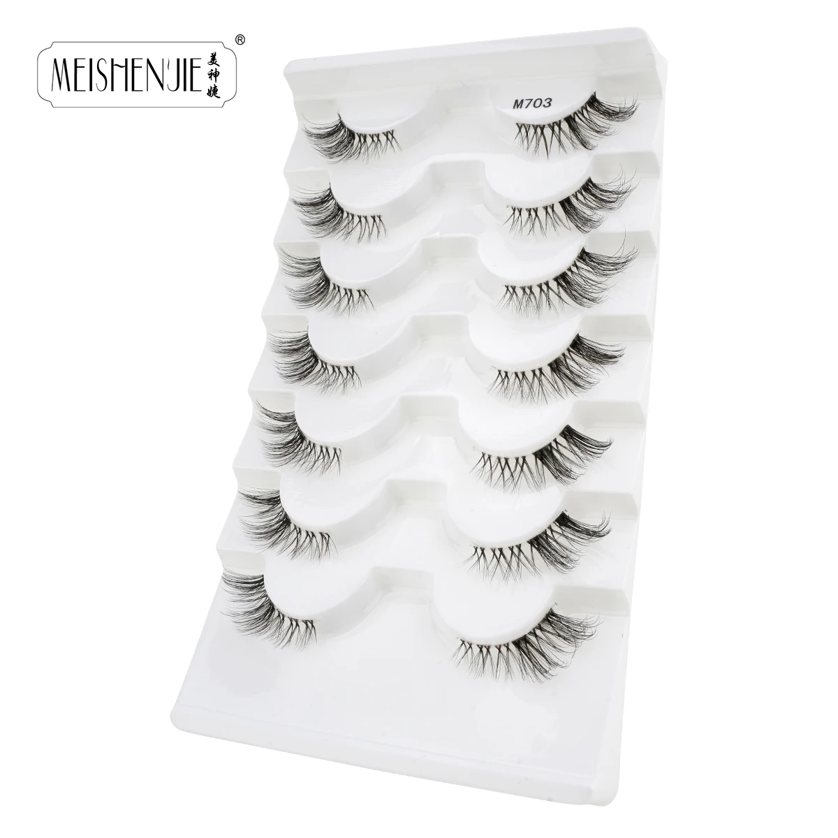 MEISHENJIE 3/7 paires de demi-Cils de chat doux 3D Cils de vison vaporeux moelleux à la main Faux Cils outil de maquillage réutilisable demi-Cils