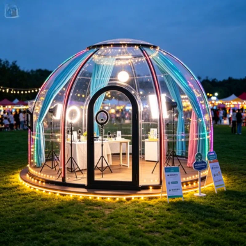 Luxury Waterproof Polycarbonate Dome House, Starry Sky Bubble Room for Eco-Resorts and High-End Glamping Destinations