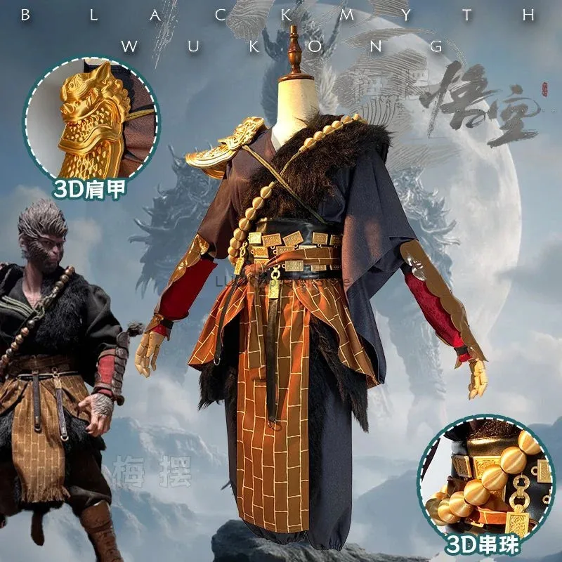 25COSBlack Myth Wukong Cosplay Costume Black Myth Collector's Edition Destiny Man Cosplay Costume 3D Re Installation Accessories