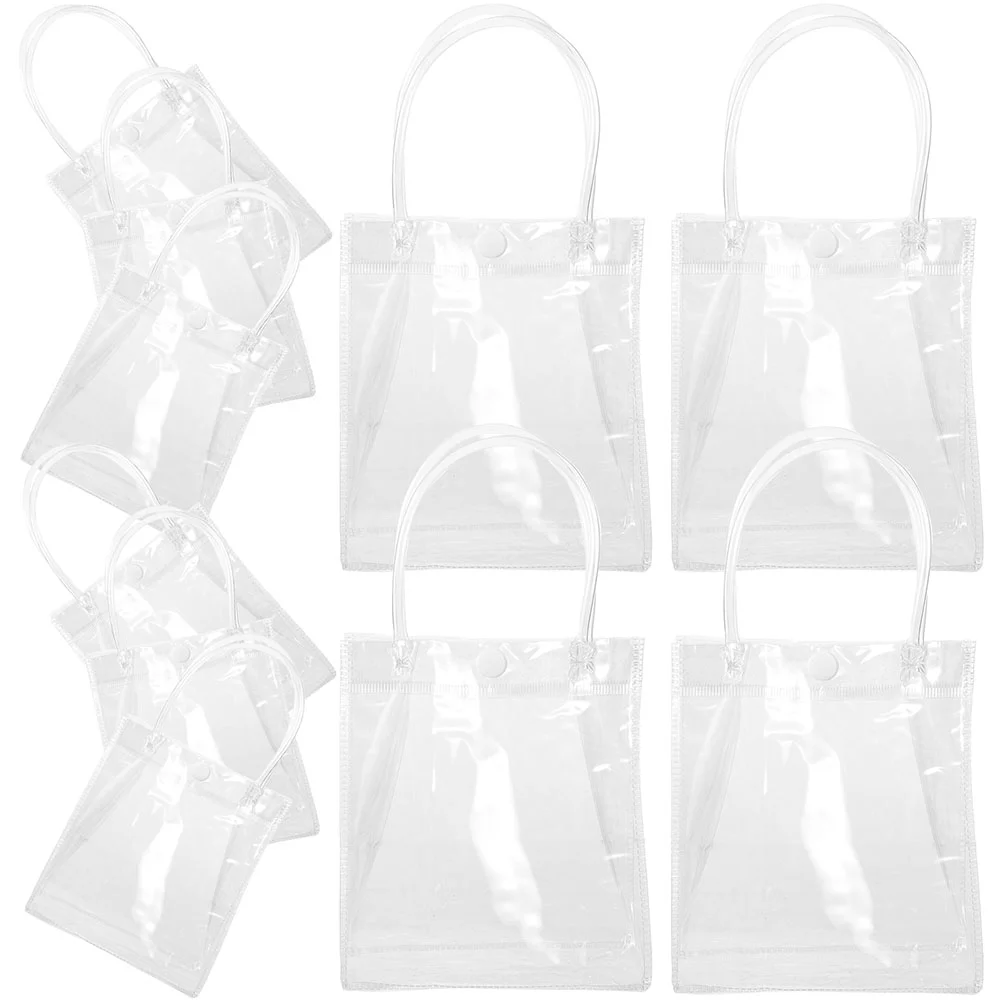 

24 Pcs Transparent Tote Bag Clear Gift Bags Wedding Birthday Favor Mini PVC Wrapping Holder Shopping Present